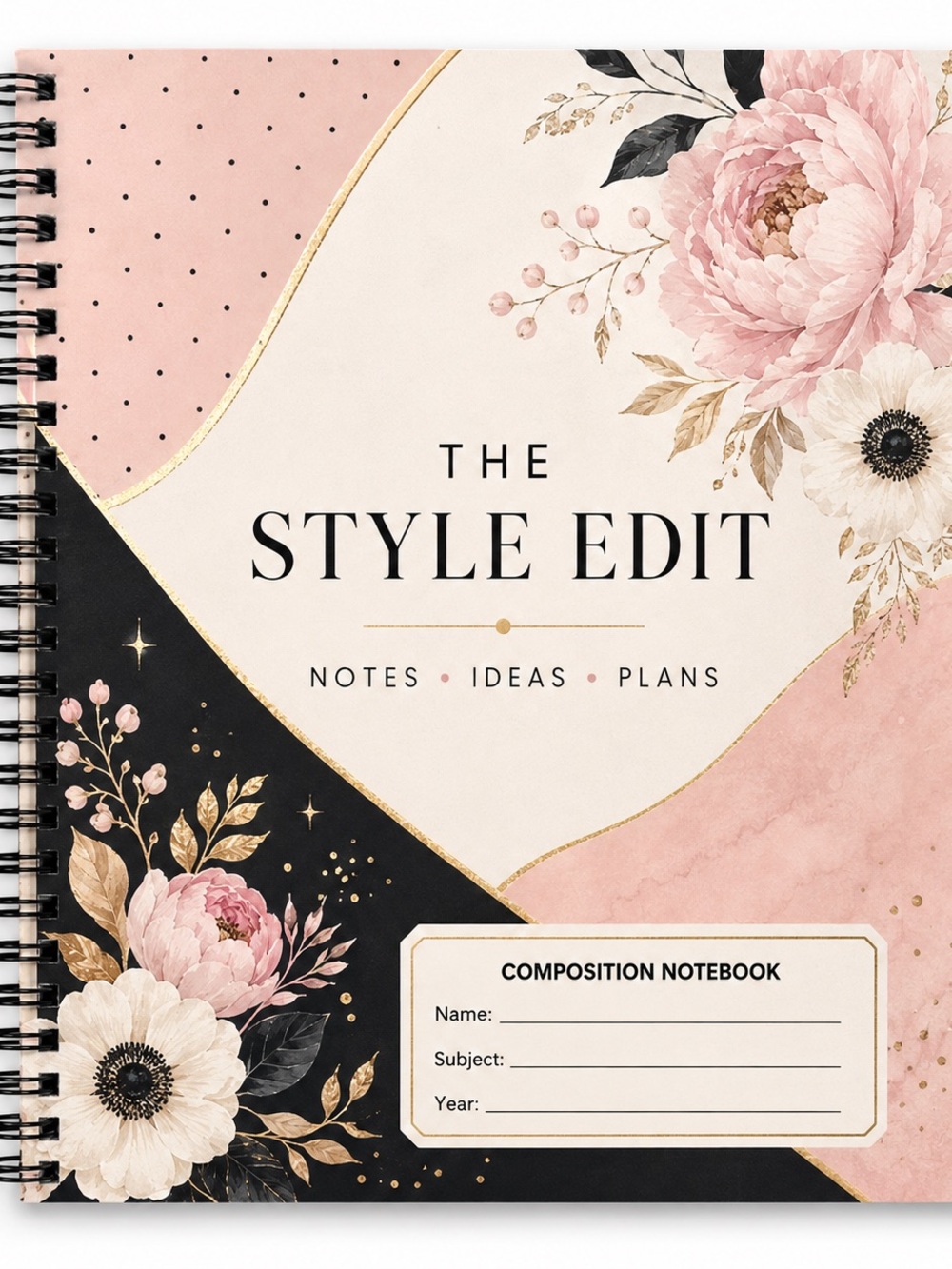 The Style Edit Pink Floral Composition Notebook - Home Office